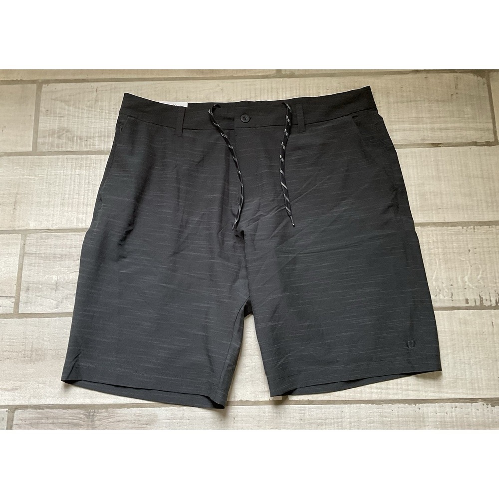 Hang Ten Men's Shorts, Quick Dry, Stretch, Lightweight, Hybrid Shorts, Black 40